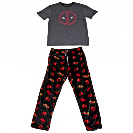Deadpool Symbol Shirt and All Over Print Sleep Pant Pajama Box Set